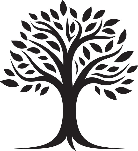 Sylvan Splendor Tree Iconic Image Eternal Growth Tree Vector Icon