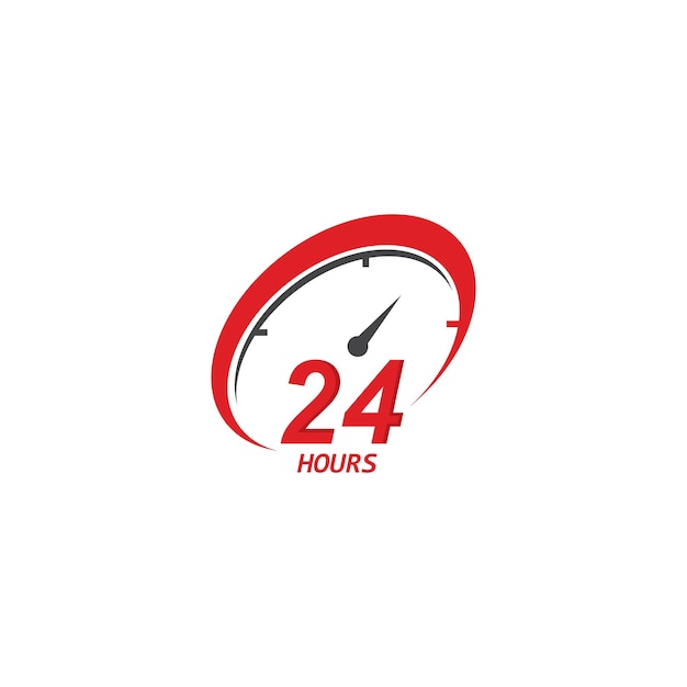 Symbol of 24 hours logo vector icon illustration