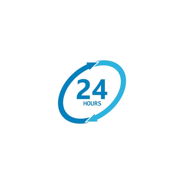 Symbol of 24 hours logo vector icon illustration