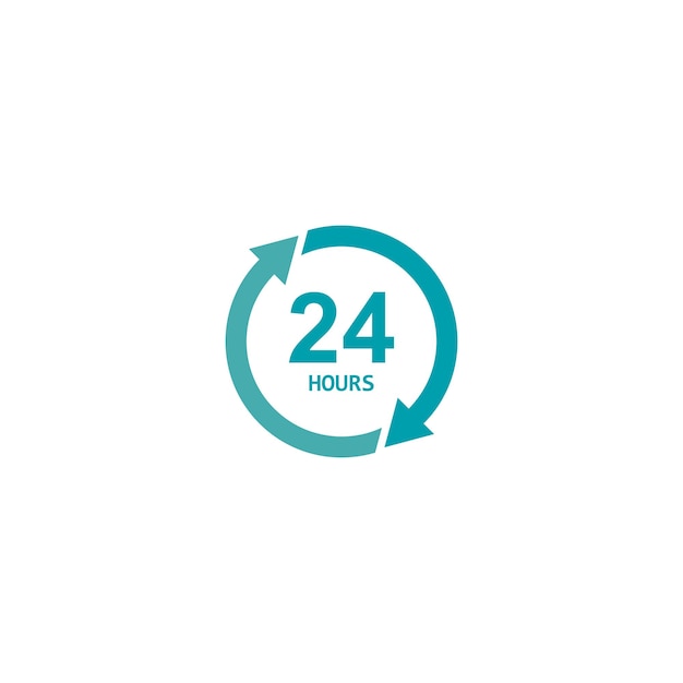 Symbol of 24 hours logo vector icon illustration
