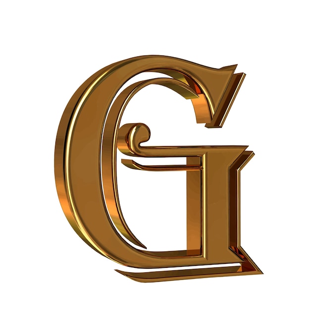 Vector symbol 3d made of gold letter g