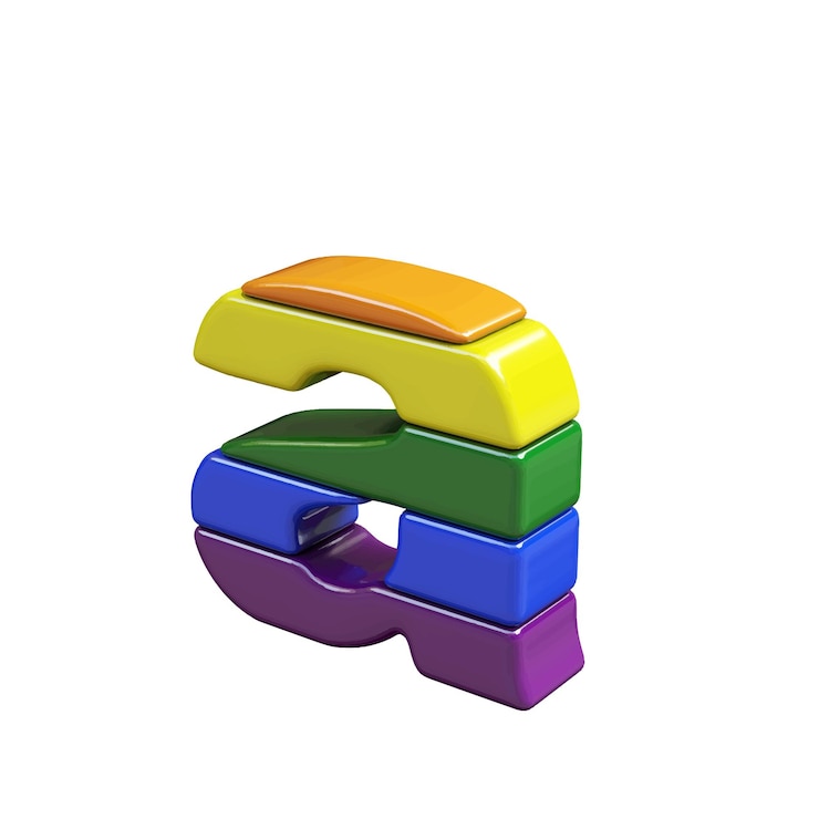 वेक्टर symbol 3d made of lgbt flag colors letter a