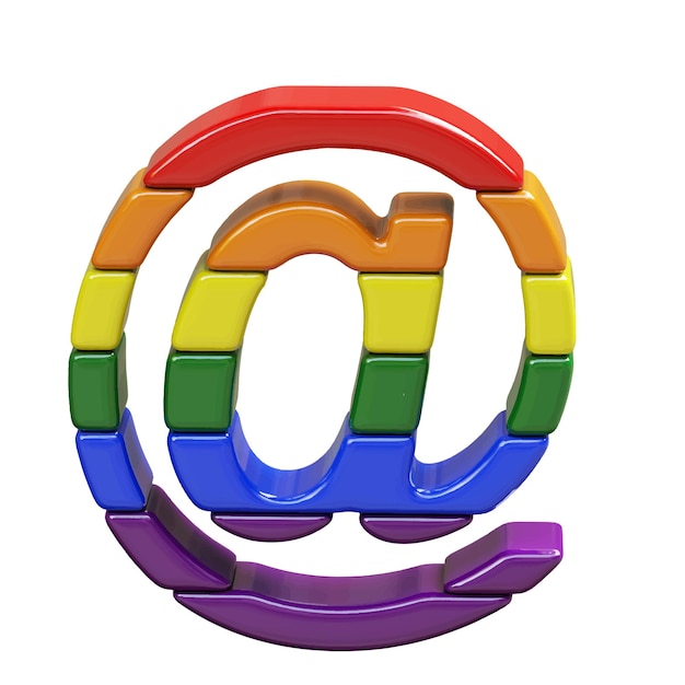 Symbol 3d made of LGBT flag colors