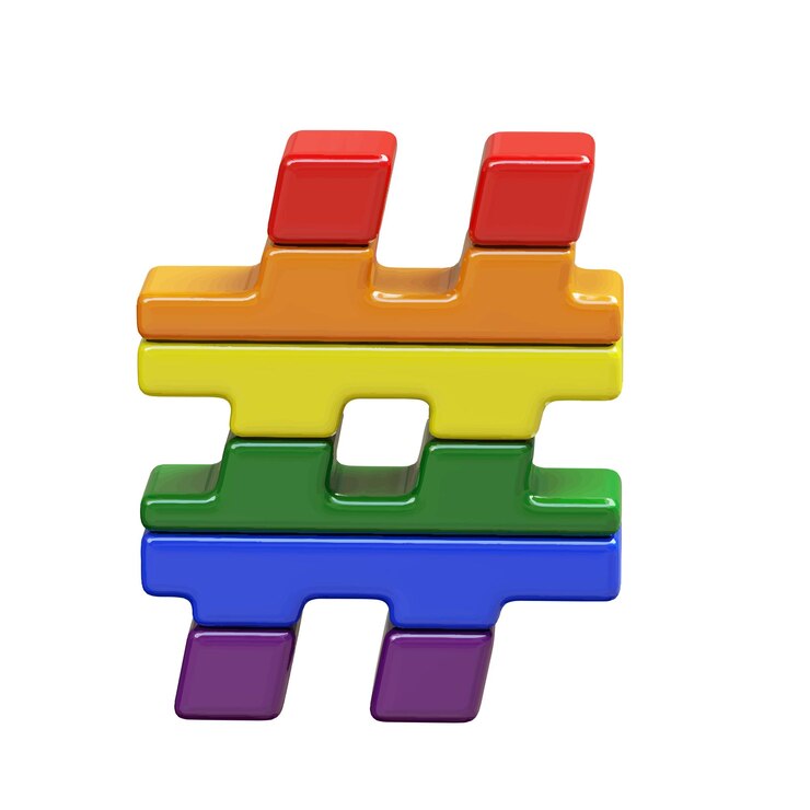 Vector symbol 3d made of lgbt flag colors