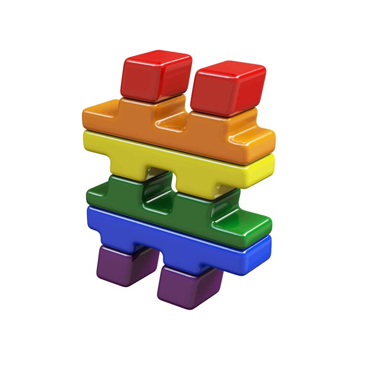 Вектор символ 3d из цветов флага лгбт