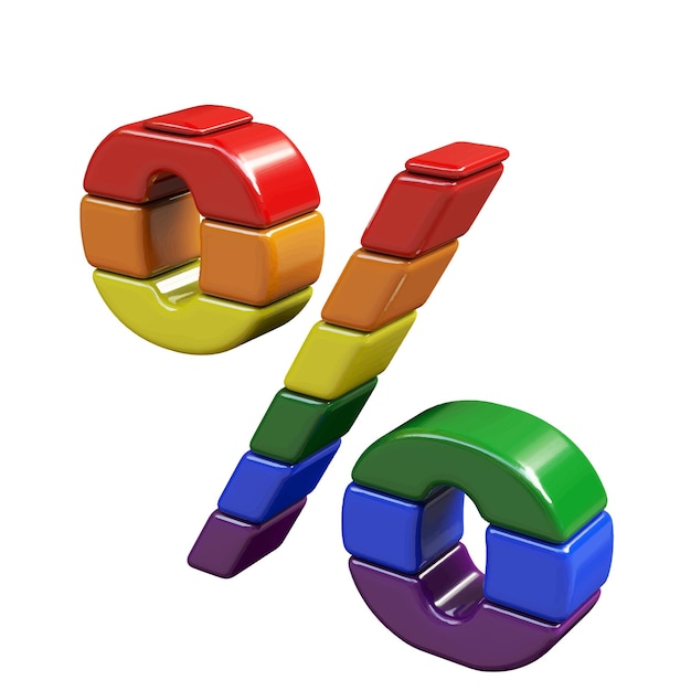 Symbol 3d made of lgbt flag colors