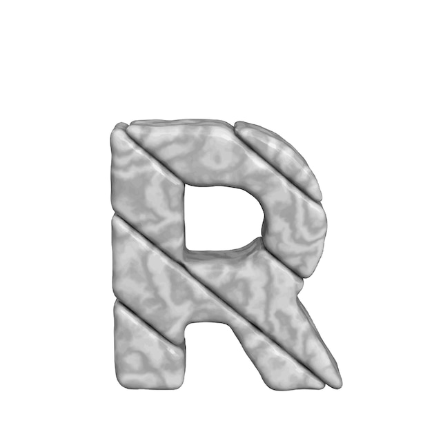 Vector symbol 3d made of marble letter r