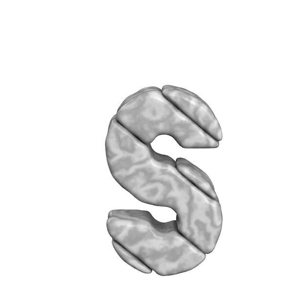 Symbol 3d made of marble letter s