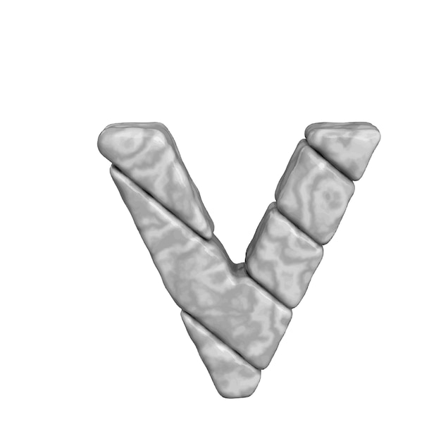 Vector symbol 3d made of marble letter v