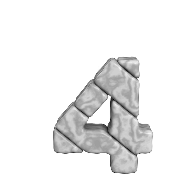 Vector symbol 3d made of marblenumber 4