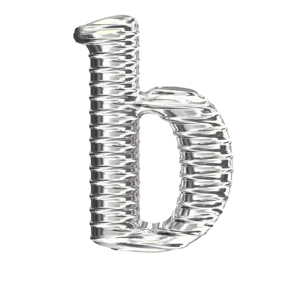 Il simbolo 3d in argento lettera b