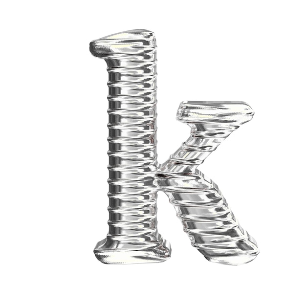 The symbol 3d made of silver letter k