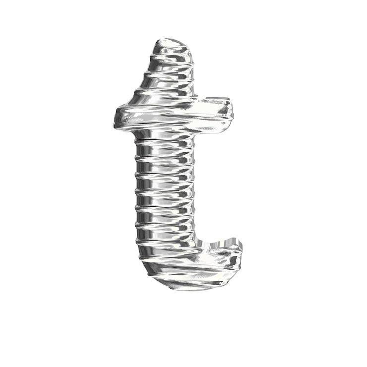 Vector the symbol 3d made of silver letter t