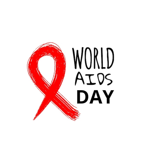 Symbol AIDS stylized red ribbon World AIDS Day