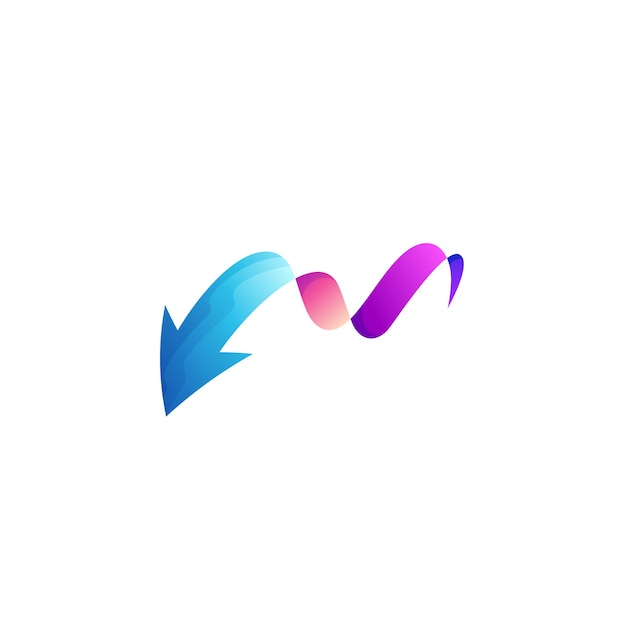 심플한 디자인의 다채로운 스타일 금융 로고가 있는 기호 화살표 로고