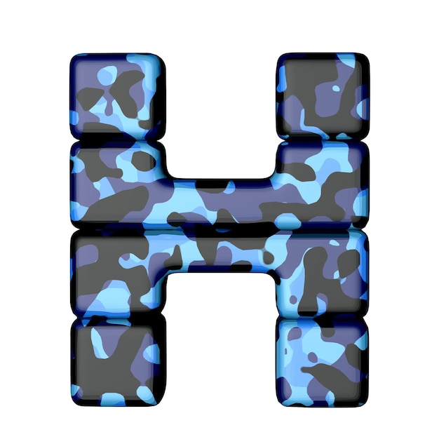Symbol in blue camouflage letter h