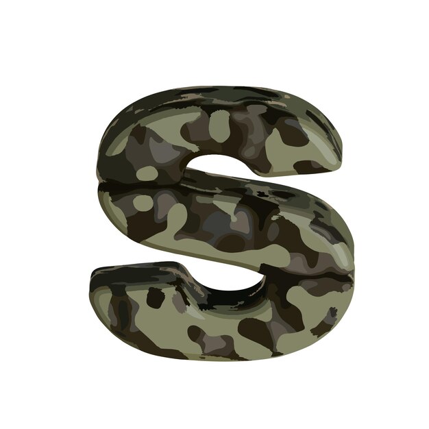 Symbol in brown camouflage letter s