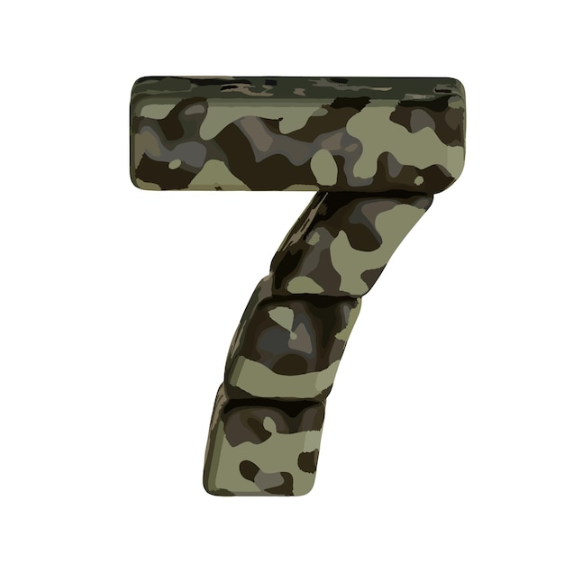 Symbol in brown camouflage number 7