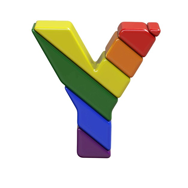 Vector symbol in the colors of the lgbt flag letter y