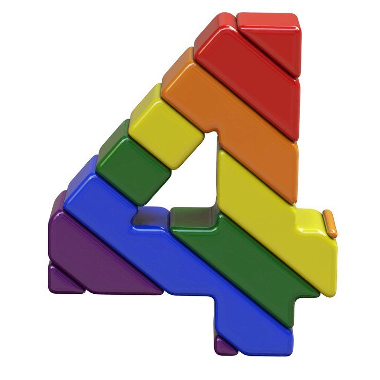 Vector symbol in the colors of the lgbt flag number 4