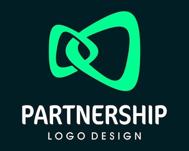 협력 파트너십 비즈니스 로고 디자인의 상징입니다.