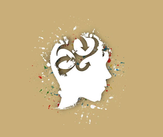 Symbol of creative brain, isolated vector design