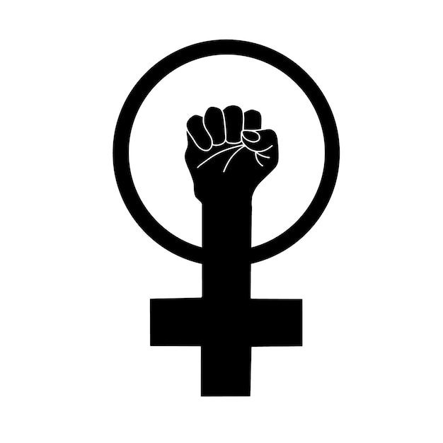 Vector symbol of feminism fist raised up girl power