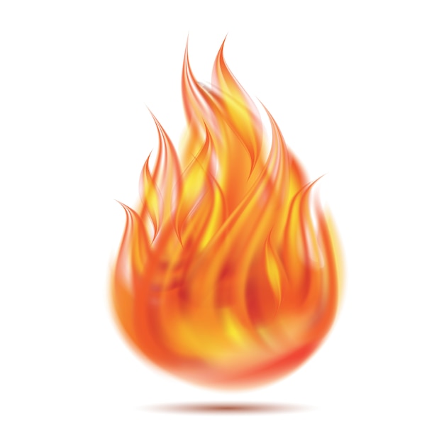 Symbol of fire on white background.