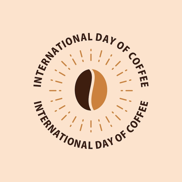 Symbol International coffee day with coffee circles suitable for logos posters greeting card