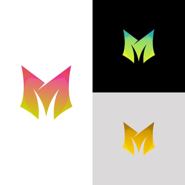Symbol letter M logo vector bedrijfslogo's 3d kleurrijk