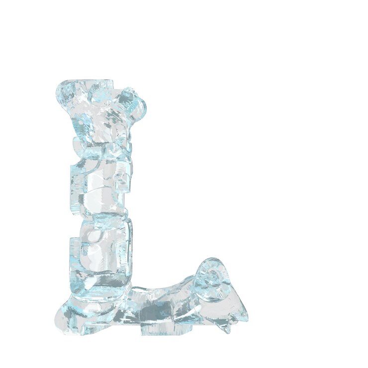 Vector symbol made of broken ice letter l