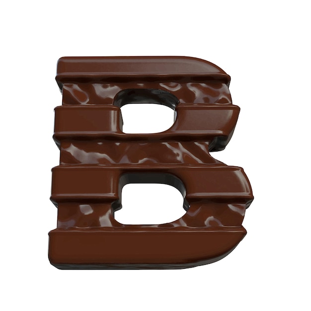 Symbol made of chocolate 3d letter b