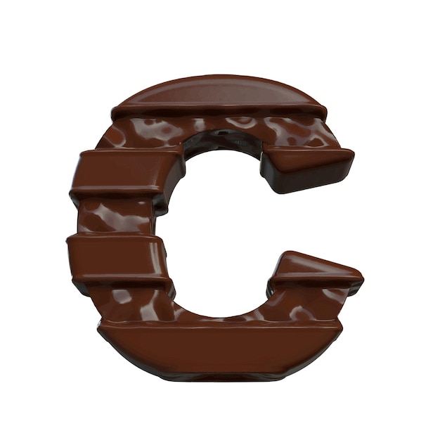 Vettore simbolo di cioccolato 3d lettera c