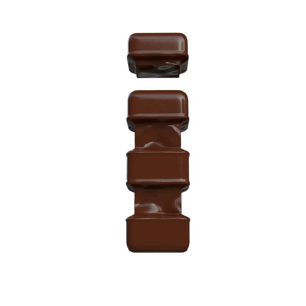 Vector symbol made of chocolate 3d letter i