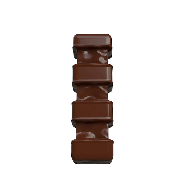 symbol made of chocolate 3d letter i