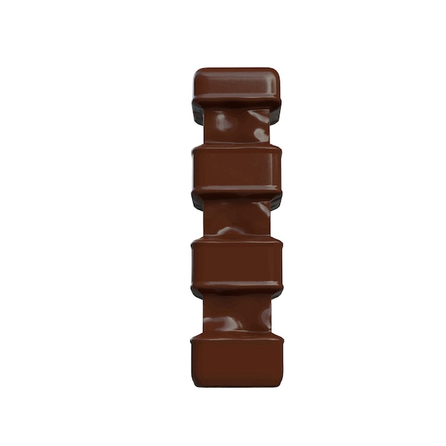 Vector symbol made of chocolate 3d letter l