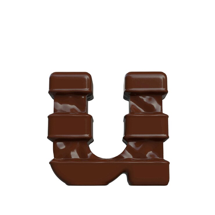 Vector 초콜릿 3d 문자 u로 만든 기호