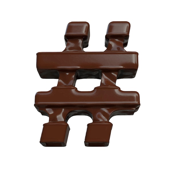 Simbolo di cioccolato 3d