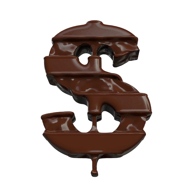 Vector symbol made of chocolate 3d