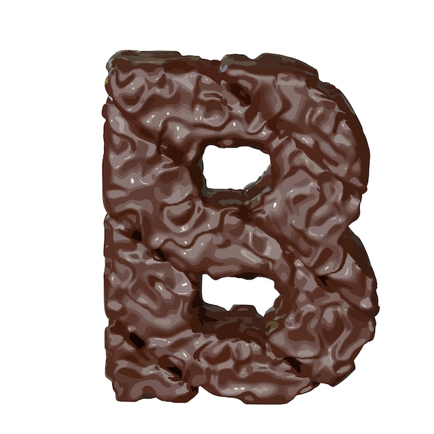 The symbol made of chocolate letter b