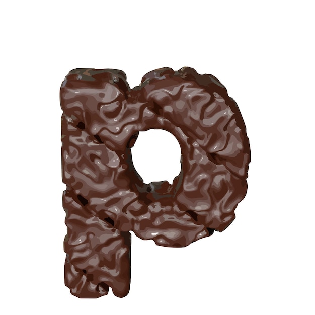 The symbol made of chocolate letter p