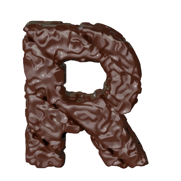 The symbol made of chocolate letter r