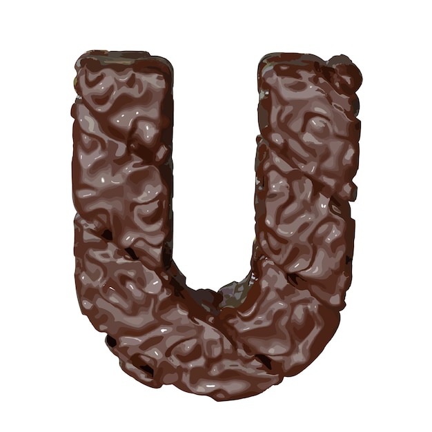 The symbol made of chocolate letter u