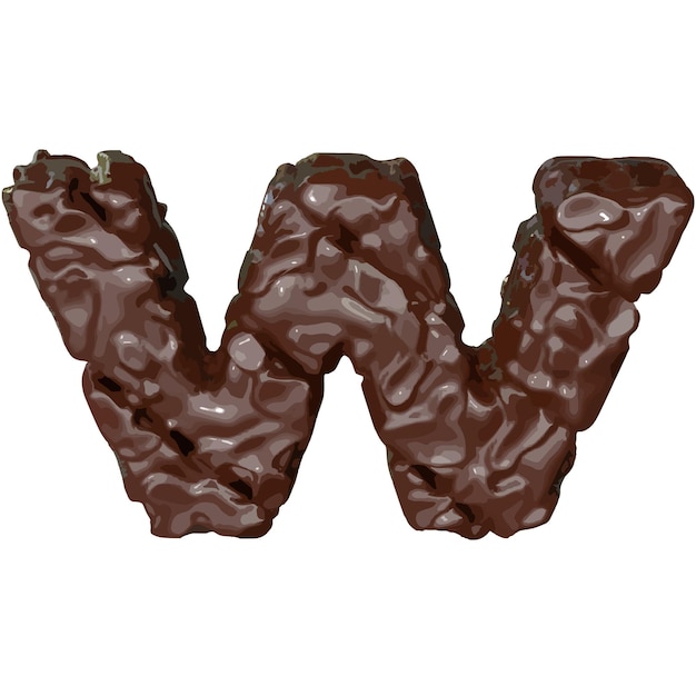 The symbol made of chocolate letter w