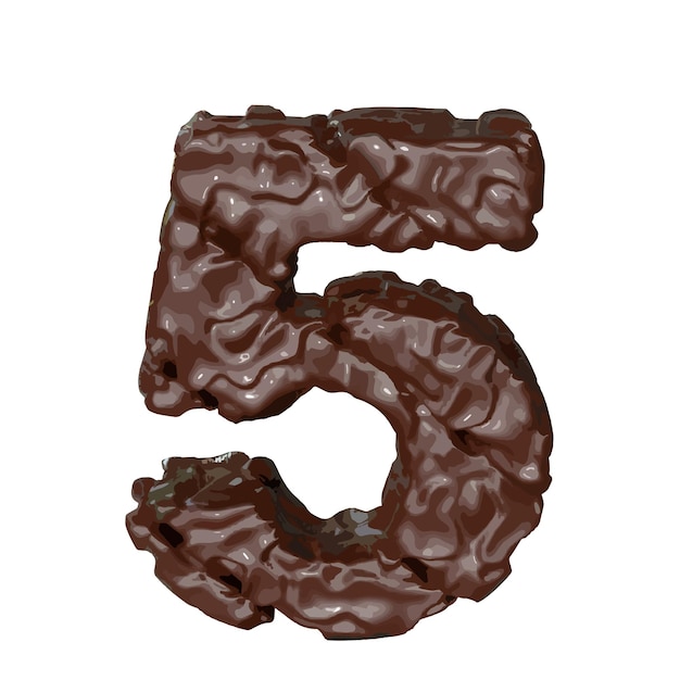 The symbol made of chocolate number 5