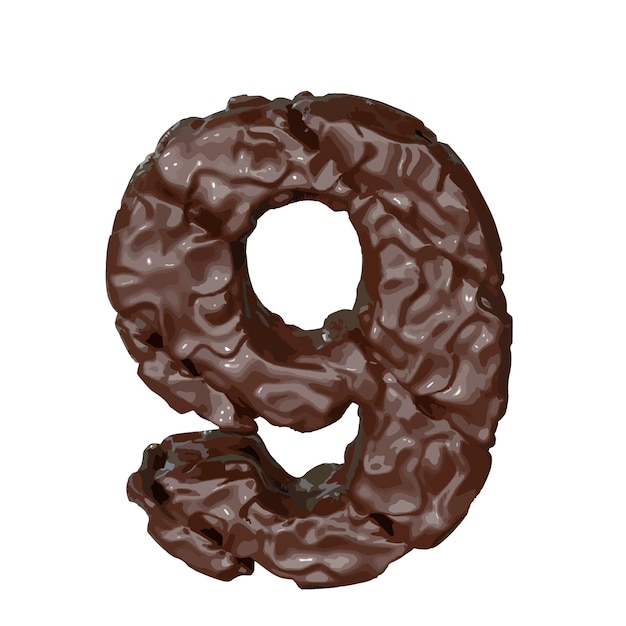 The symbol made of chocolate number 9