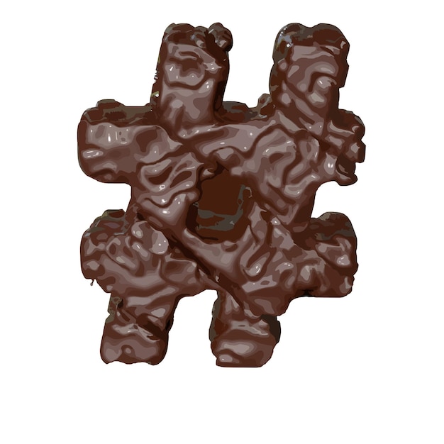 The symbol made of chocolate