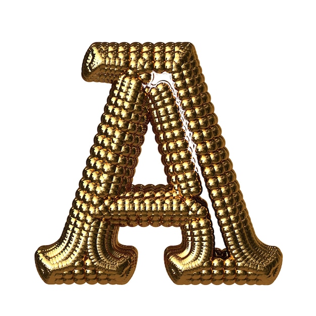 Vector symbol made of gold spheres letter a