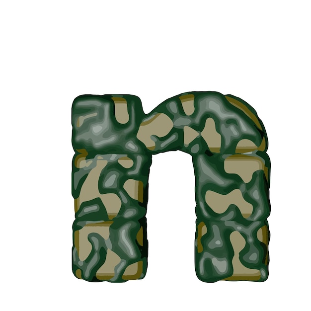 Символ из зеленой камуфляжной буквы n