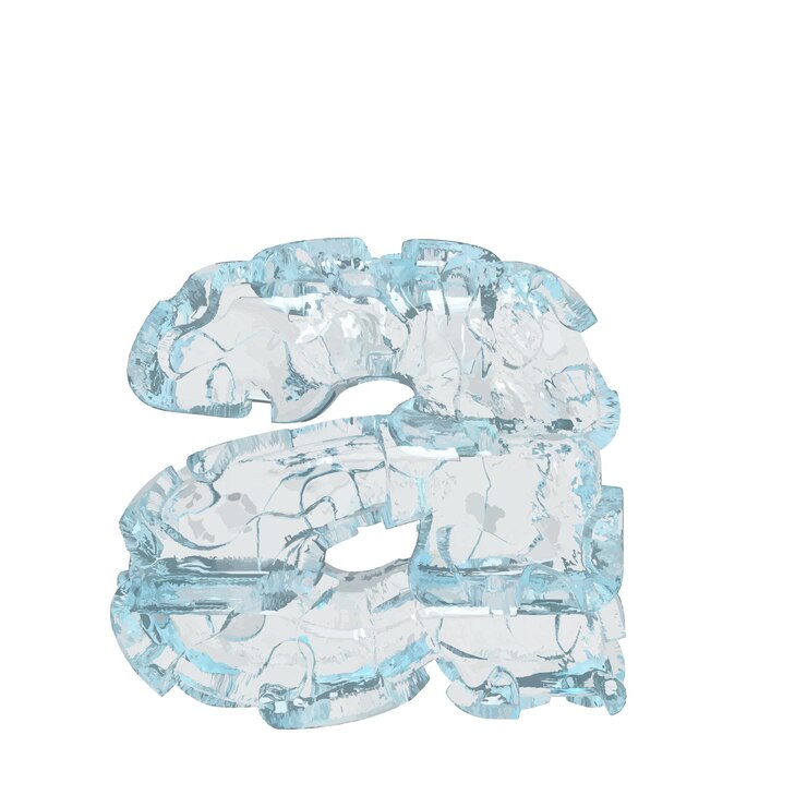 Vector symbol made of ice 3d letter a